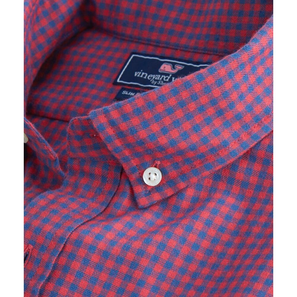 Vineyard Vines Slim Tradewinds Flannel Tucker Shirt Sz. M - Picture 10 of 10